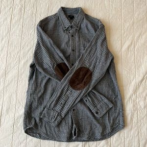 Men’s J Crew Flannel Shirt with Elbow Patches Button Up